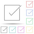 Sign checked multi color set icon. Simple thin line, outline vector of web icons for ui and ux, website or mobile application Royalty Free Stock Photo