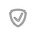 sign checked shield icon. Element of simple icon for websites, web design, mobile app, info graphics. Thin line icon for website d