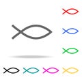 sign of chrestian fish icon. Elements of religion multi colored icons. Premium quality graphic design icon. Simple icon for websit Royalty Free Stock Photo