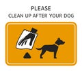 Sign Clean up after your dog Royalty Free Stock Photo