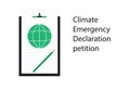 Sign the Climate Emergency Declaration petition. Notepad, pencil. Royalty Free Stock Photo
