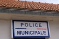 Sign of a close-up municipal police office