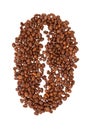 Sign coffee bean from coffee beans isolated