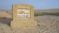 Sign for the Cold Lake Arba in the SIWA protected area near the Siwa Oasis, Egypt. Royalty Free Stock Photo