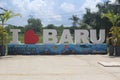 A sign for the Colombian beach town of Baru on the Caribbean coast