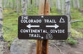 Sign for Colorado Trail, Rocky Mountains, Colorado Royalty Free Stock Photo