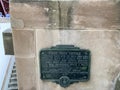 Sign commemorating the First Post Office of Chicago at the corner of Lake and Wacker at Wolf Point