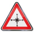 Sign compass, compass rose, indicating the direction