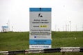 Sign for the construction of a new sluice in the Noordzeekanaal named Zeesluis IJmuiden Royalty Free Stock Photo