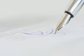 Sign a contract or agreement with a pen