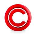 sign copyright on white background. Isolated 3D Royalty Free Stock Photo