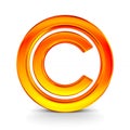 Sign copyright on white background. Isolated 3D Royalty Free Stock Photo