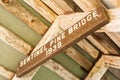 Sign at a covered bridge in New Hampshire Royalty Free Stock Photo