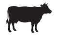 Sign cow black silhouette. Farm animals Royalty Free Stock Photo