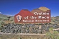 Sign for Craters of the Moon National Monument, Idaho Royalty Free Stock Photo