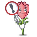 With sign crocus flower character cartoon Royalty Free Stock Photo