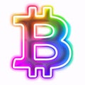 sign of crypto currency with bitcoin symbol on white background