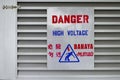 Danger sign in four languages Royalty Free Stock Photo