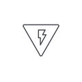 Sign of danger, high voltage thin line icon. Linear vector symbol Royalty Free Stock Photo