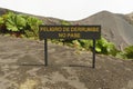 Sign Danger of land slide, do not pass at the Irazu volcano crater, Costa Rica. Royalty Free Stock Photo