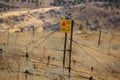 A sign Danger Mines on Golan Heights Royalty Free Stock Photo