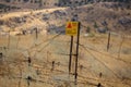 A sign Danger Mines on Golan Heights