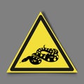 Sign danger. Snake and sign carefully snakes Royalty Free Stock Photo