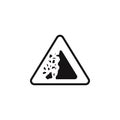 sign dangerous crashing stones icon. Element of danger signs icon. Premium quality graphic design icon. Signs and symbols collecti