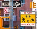 Sign at a dangerous cross-walk