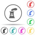 sign dangerous nuclear power plant multi color style icon. Simple glyph, flat vector of warning signs icons for ui and ux, website Royalty Free Stock Photo