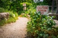 Sign dangerous plant `poison ivy`. Plant and sign Royalty Free Stock Photo