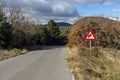 Sign `Dangerous turns with the first turn to the right`