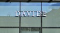 Warsaw, Poland. 8 March 2023. Sign Davide. Company signboard Davide.