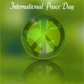 The sign of the day of peace for Peace Day. Green World. illustration Royalty Free Stock Photo