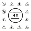 sign the depth of the pool icon. Detailed set of Warning signs icons. Premium quality graphic design sign. One of the collection i Royalty Free Stock Photo