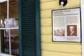 Sign with description of the importance of Flagler Palm Cottage,Miami,Florida,2013