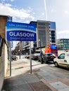 Sign designating start of Glasgow`s Low Emission Zone LEZ