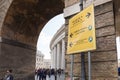 Sign detail at the entrance of Saint Peter`s Square, Vatican City.