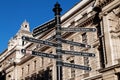 Sign with directions to London's landmarks Royalty Free Stock Photo