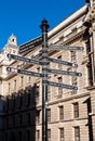 Sign with directions to London's landmarks Royalty Free Stock Photo