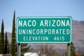 Entrance to Naco, Arizona sign.