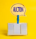 Text caption presenting Auction. Business approach Public sale Goods or Property sold to highest bidder Purchase