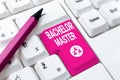 Sign displaying Bachelor Master. Internet Concept An advanced degree completed after bachelor s is degree Offering Speed