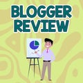 Text caption presenting Blogger Review. Internet Concept making a critical reconsideration and summary of a blog Royalty Free Stock Photo