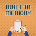 Sign displaying Built In Memory. Internet Concept device or feature are included in something as a part of it Business Royalty Free Stock Photo