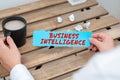 Sign displaying Business Intelligence. Business approach Best Practice of Information to Optimize Performance Royalty Free Stock Photo