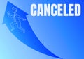 Sign displaying Canceled. Word for to decide not to conduct or perform something planned or expected Illustration Of