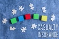 Sign displaying Casualty Insurance. Business idea overage against loss of property or other liabilities Stack of Sample