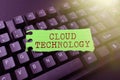 Sign displaying Cloud Technology. Conceptual photo storing and accessing data and programs over Internet Creating Royalty Free Stock Photo
