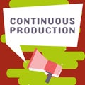 Sign displaying Continuous Production. Word for involves small consistent improvements over time